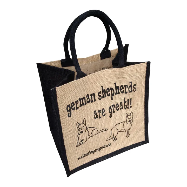 Jute Shopping Bag -  German Shepherds are great