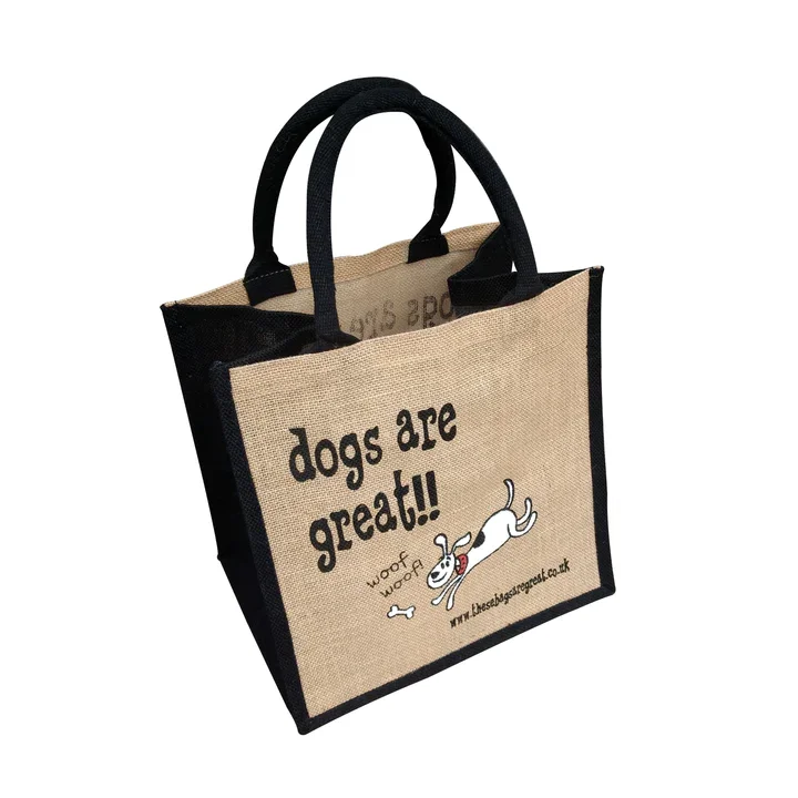 Jute Shopping Bag -  Dogs are great