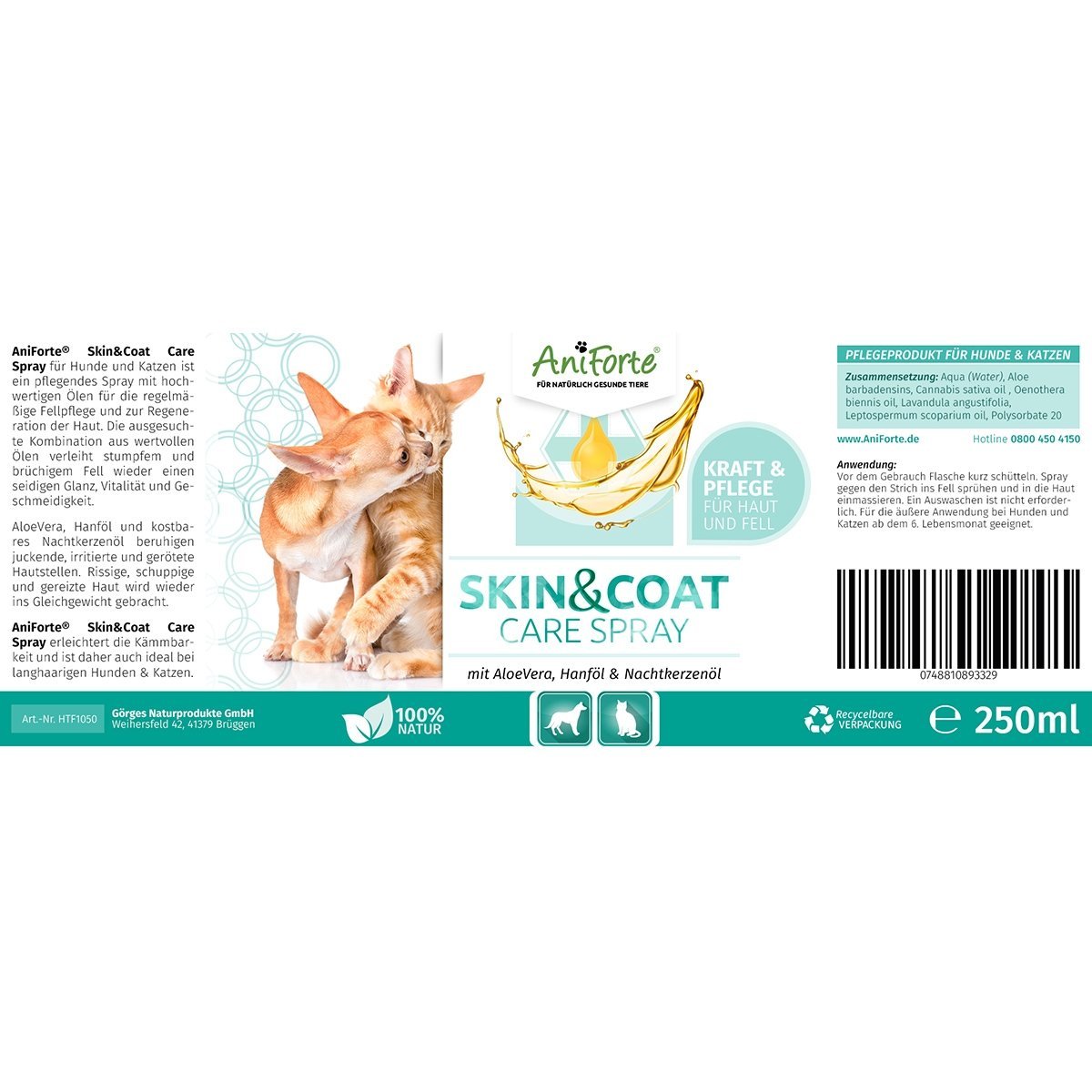 Aniforte - Skin & Coat Care Spray 250 ml