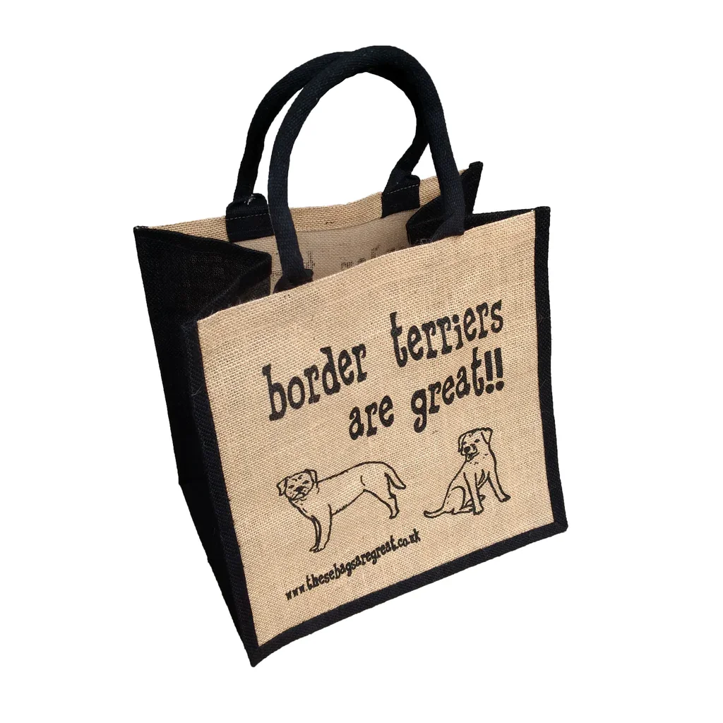Jute Shopping Bag - Border Terriers are great