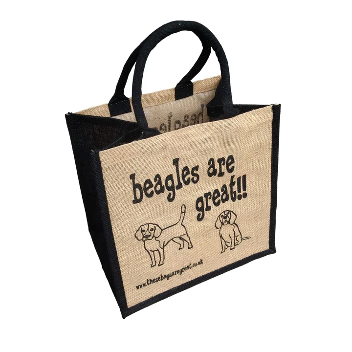 Jute Shopping Bag - Beagles are great