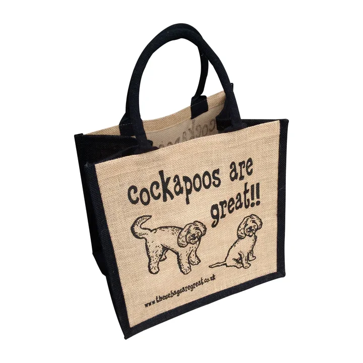 Jute Shopping Bag - Cockapoos are great