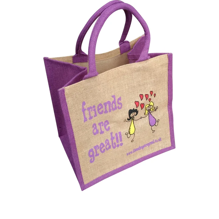 Jute Shopping Bag -  Friends are great