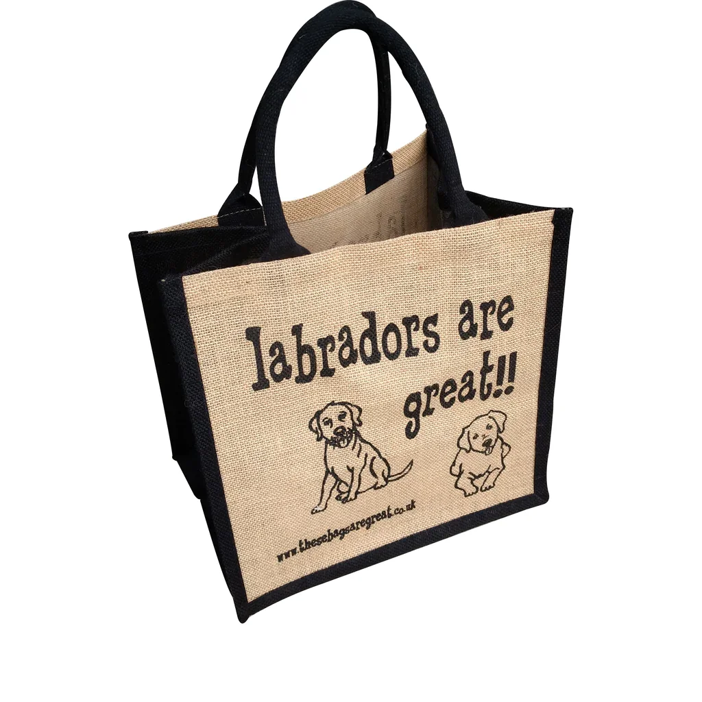 Jute Shopping Bag - Labradors are great