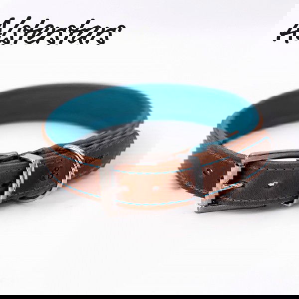Lederhalsband - Petrol Leather Love