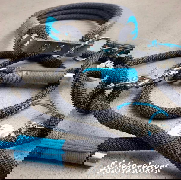 Tauleinenset Blue meets Grey - Tauhalsband & Tauleine