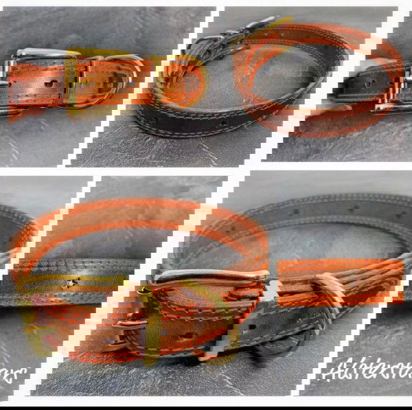 Lederhalsband - Leather meets Orange