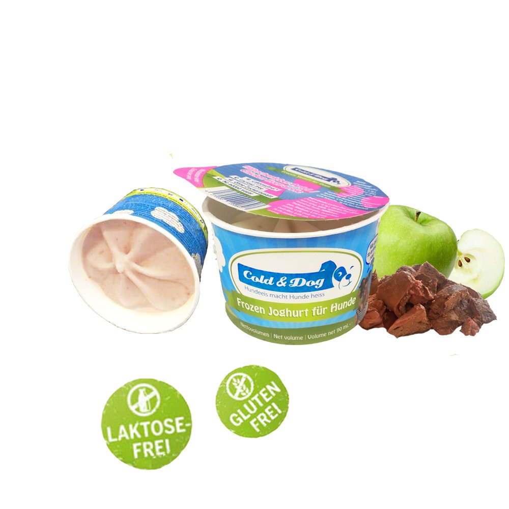 Frozen Joghurt mit Bio Hähnchenleber und Apfel Moin Hund