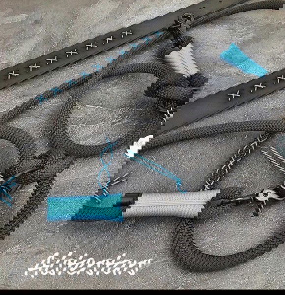 Fettleder Set - Black meets Seablue