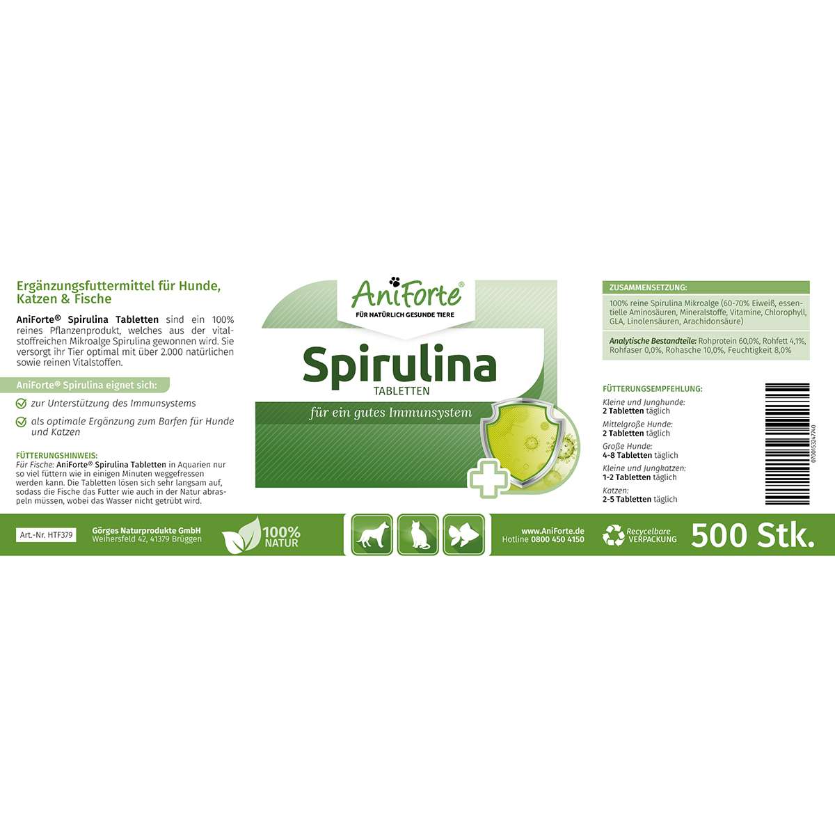 AniForte® Spirulina Tabletten Moin Hund