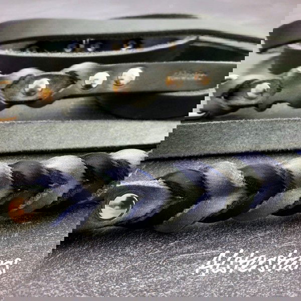 Fettlederleine "Grey meets Blue"