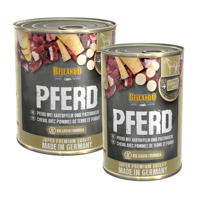 Menü Dosen Pferd mit Kartoffel und Pastinake 