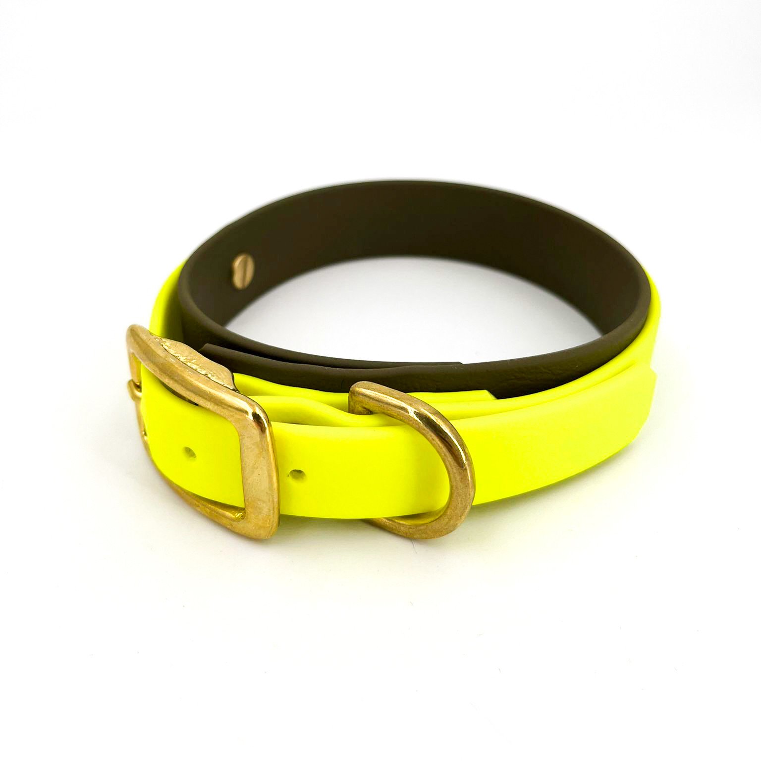 Hundehalsband Biothane 2,5cm Gelb Oliv