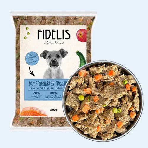 Gekochtes Frische-Menü Lachs mit Süßkartoffel