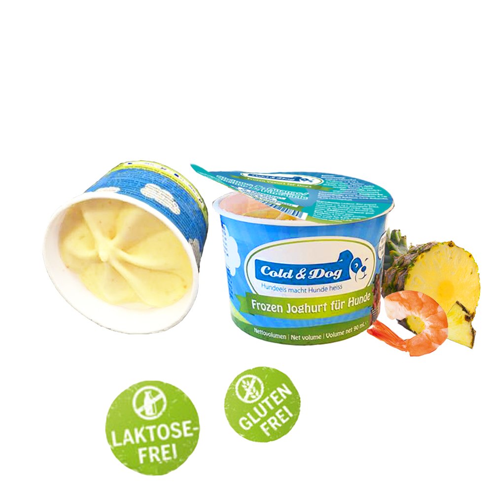 Cold & Dog - Frozen Joghurt mit Shrimps und Ananas