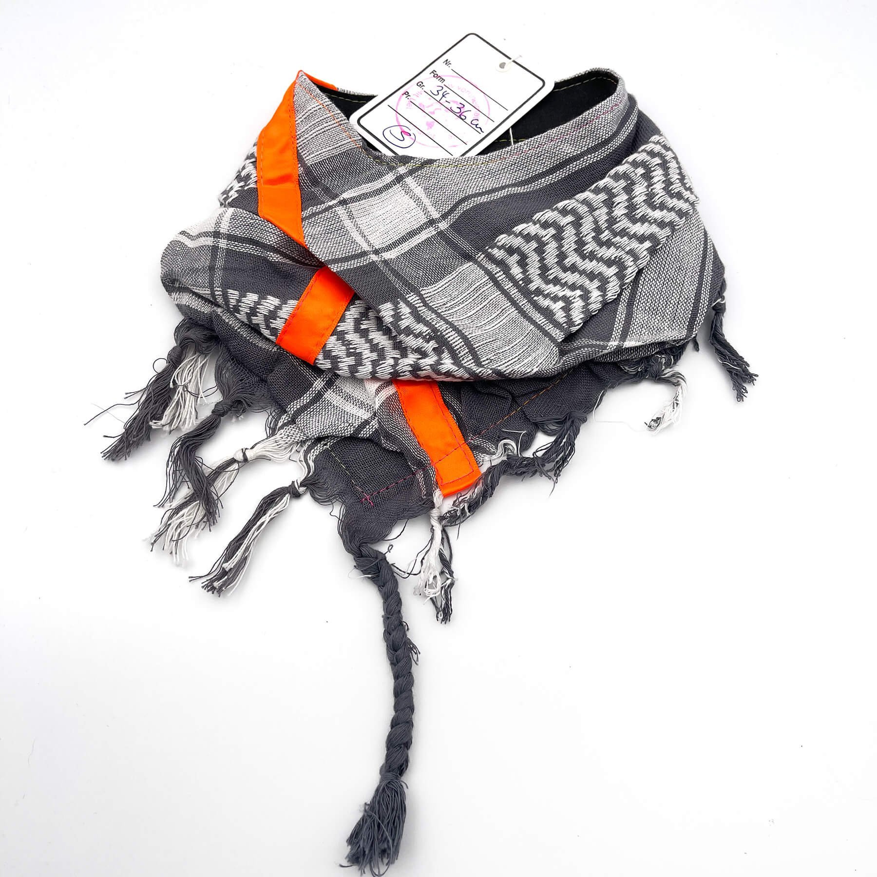 HundePali Grey "Big Stripes Neon" - Orange Oblique - S