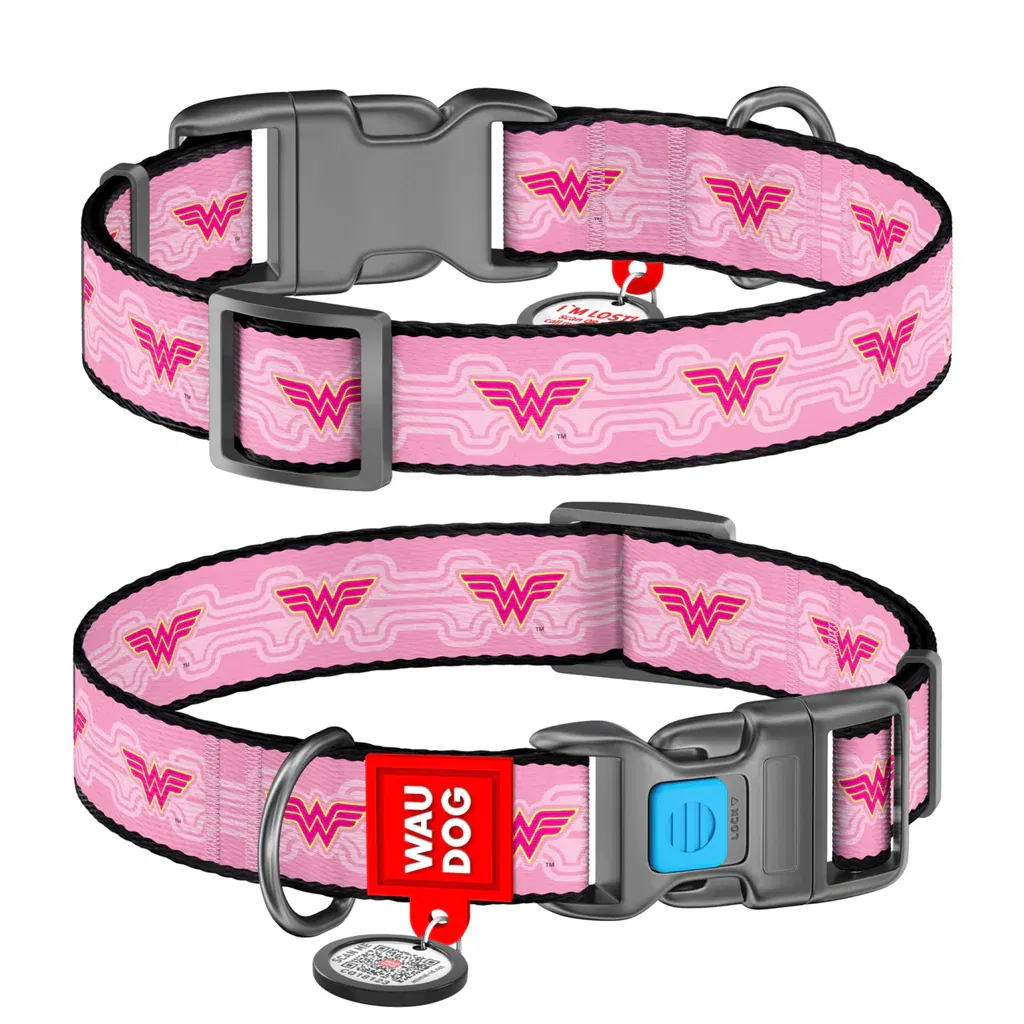 WAUDOG Nylon Halsband WONDER WOMAN Kunststoff-Verschluss