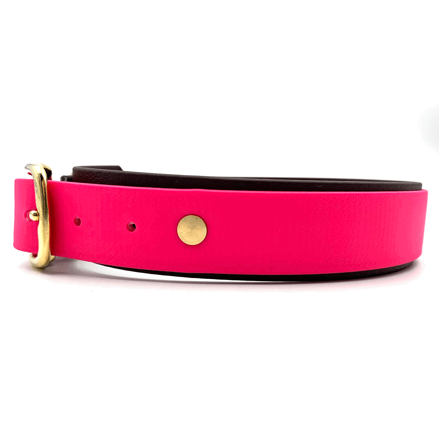 Biothane Halsband "Two Colours" - 3,2 cm - PINK/BRAUN