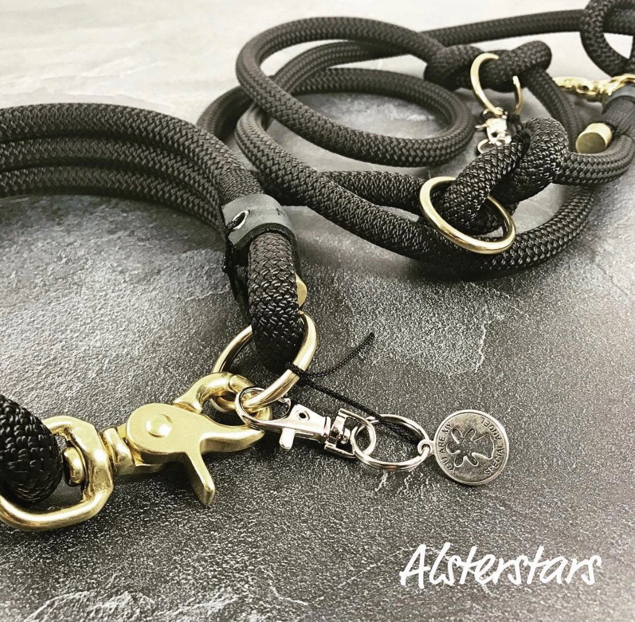 Tauleinenset All Black - Tauhalsband & Tauleine