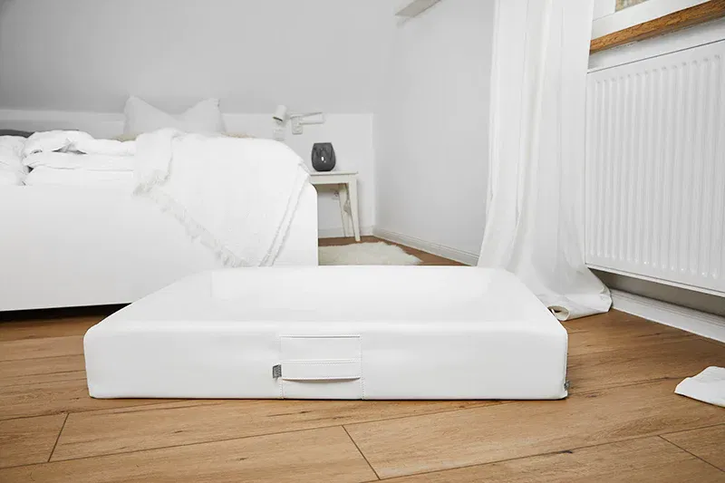 Ammi Dog Hundebett in weiss - Kunstleder Hundebett