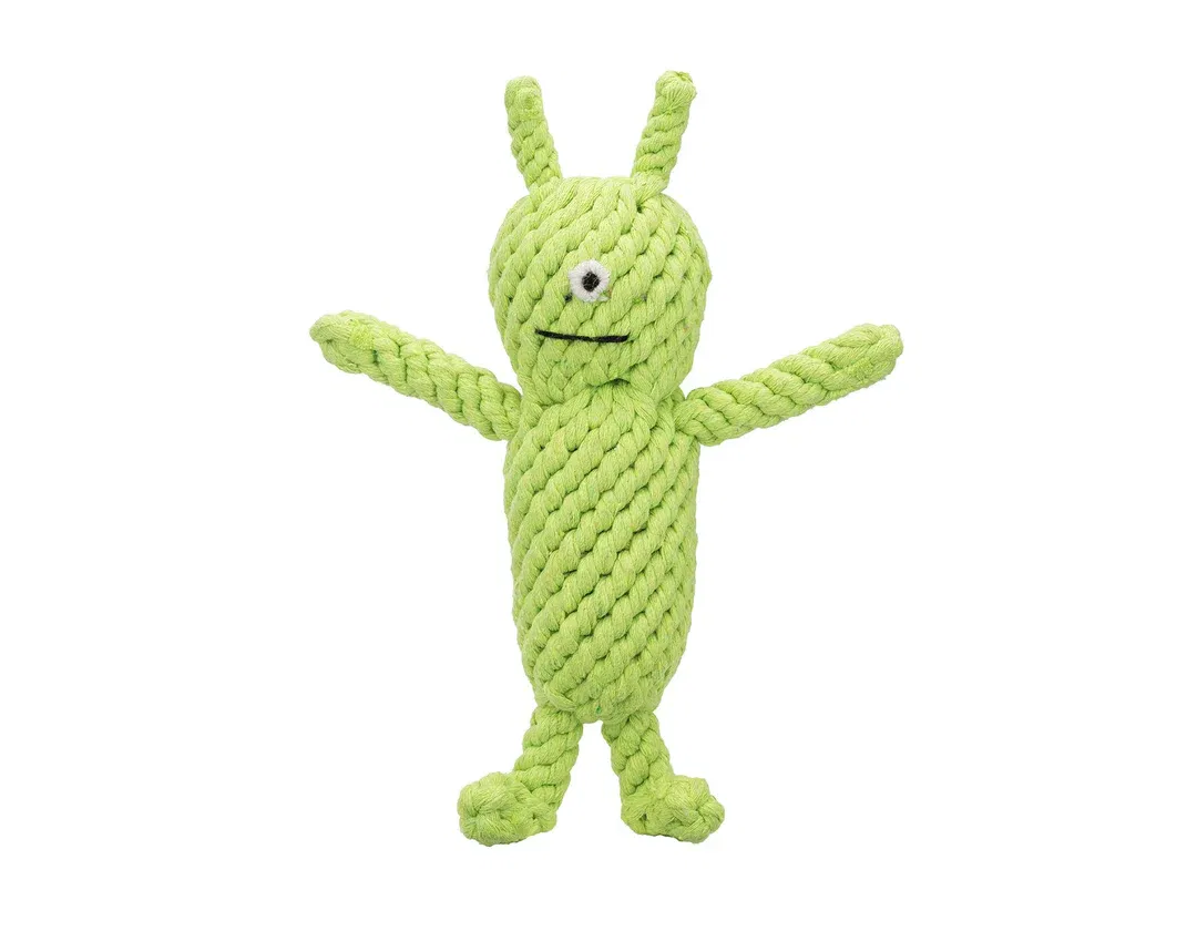 Norman - Alien grün, Hundespielzeug aus Seil