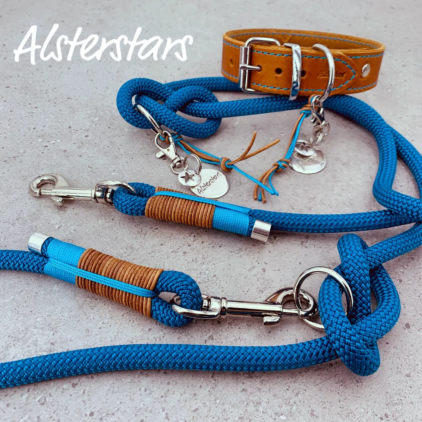 Fettleder Set - Petrol meets Cognac