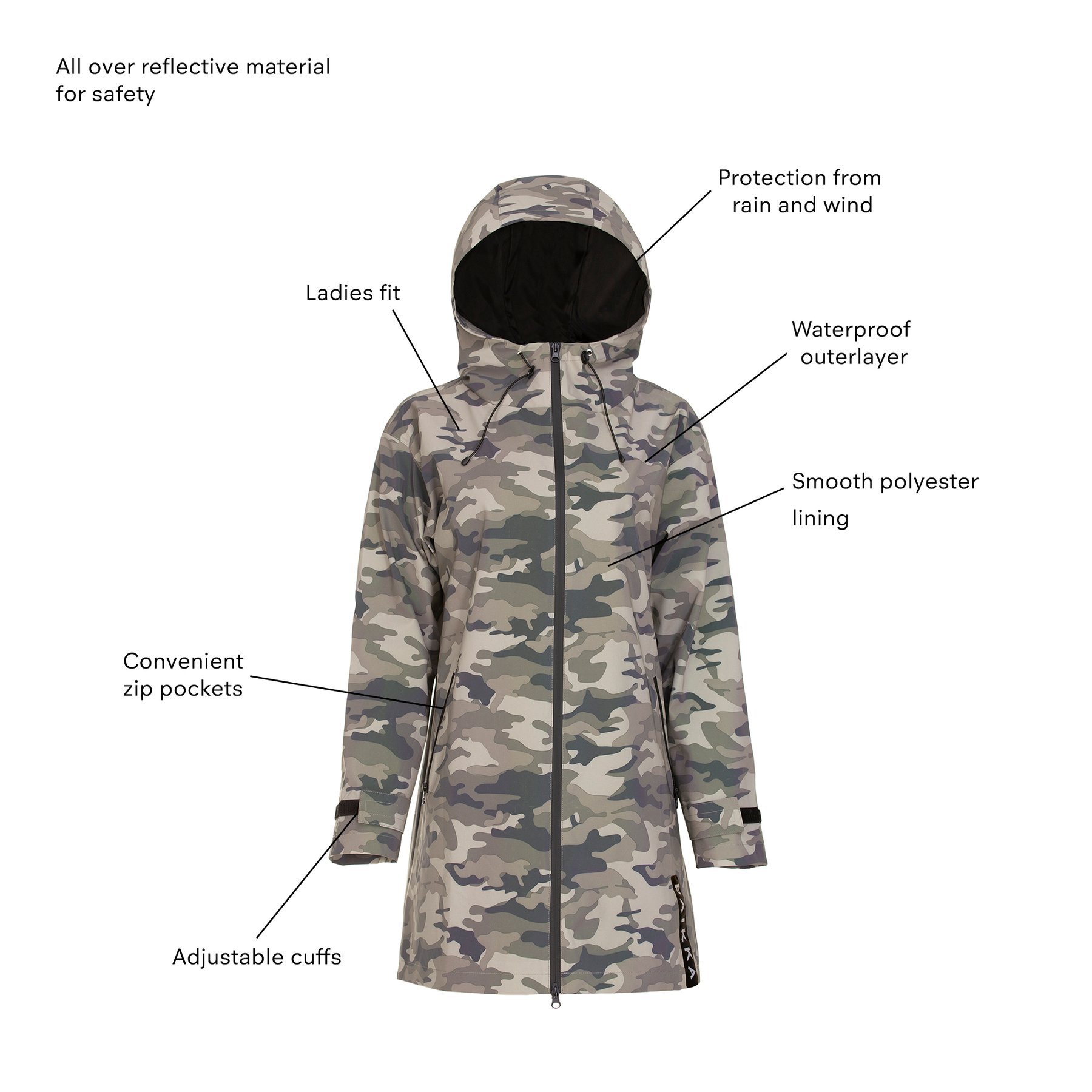 Human Visibility Regenmantel CAMO