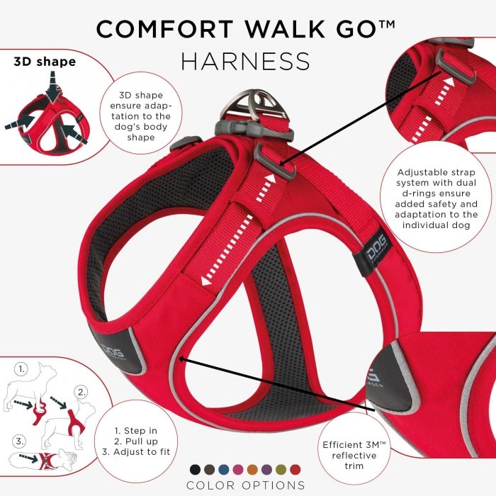Comfort Walk Go Harness - Classic Red