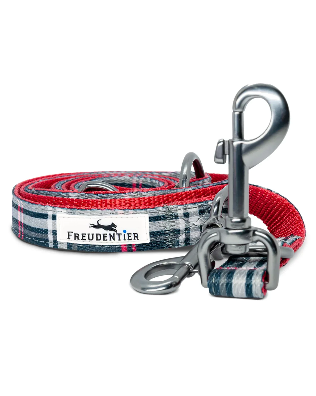 Edinburgh-Set Rot-Schwarz Halsband + Leine