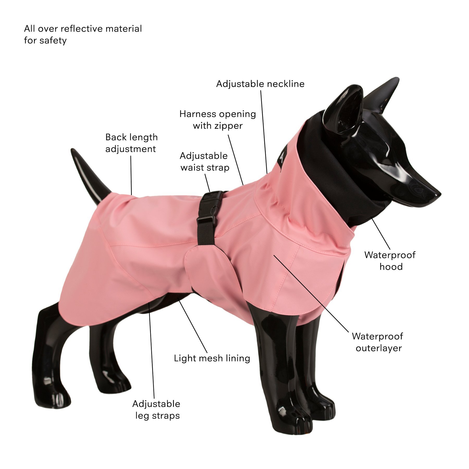 Visibility Regenmantel Lite - Pink