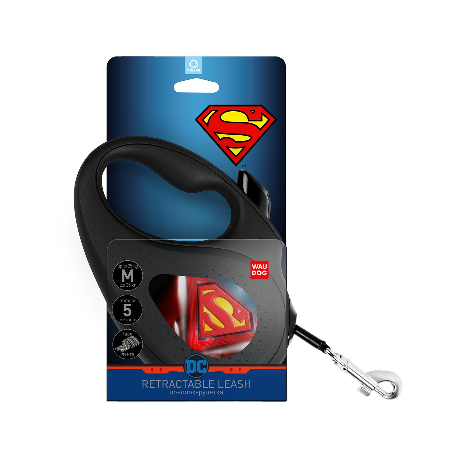 WAUDOG Rollleine R-Leash SUPERMAN Logo