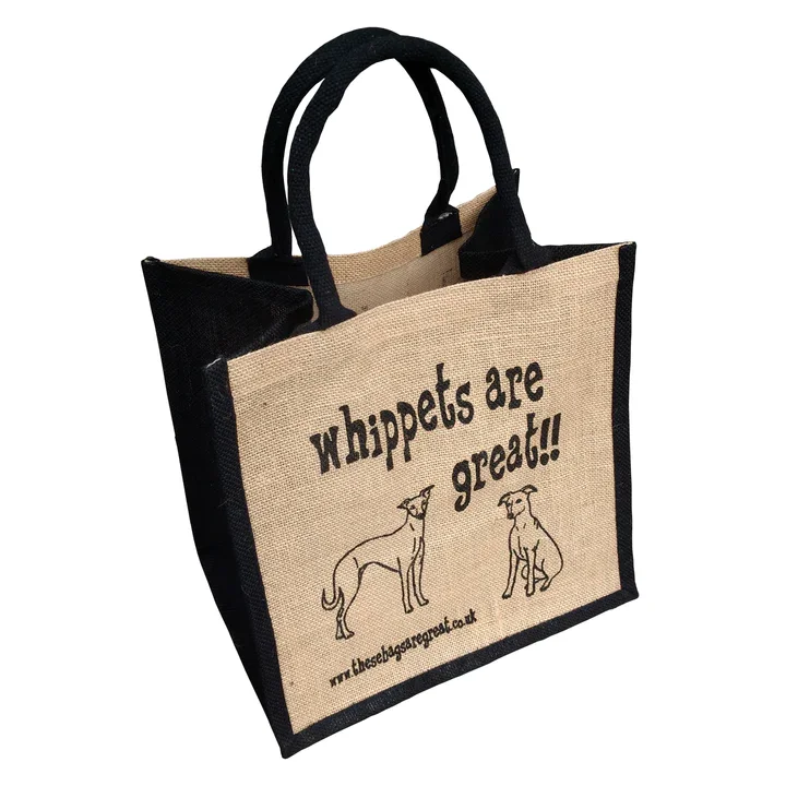Jute Shopping Bag - Whippets are great