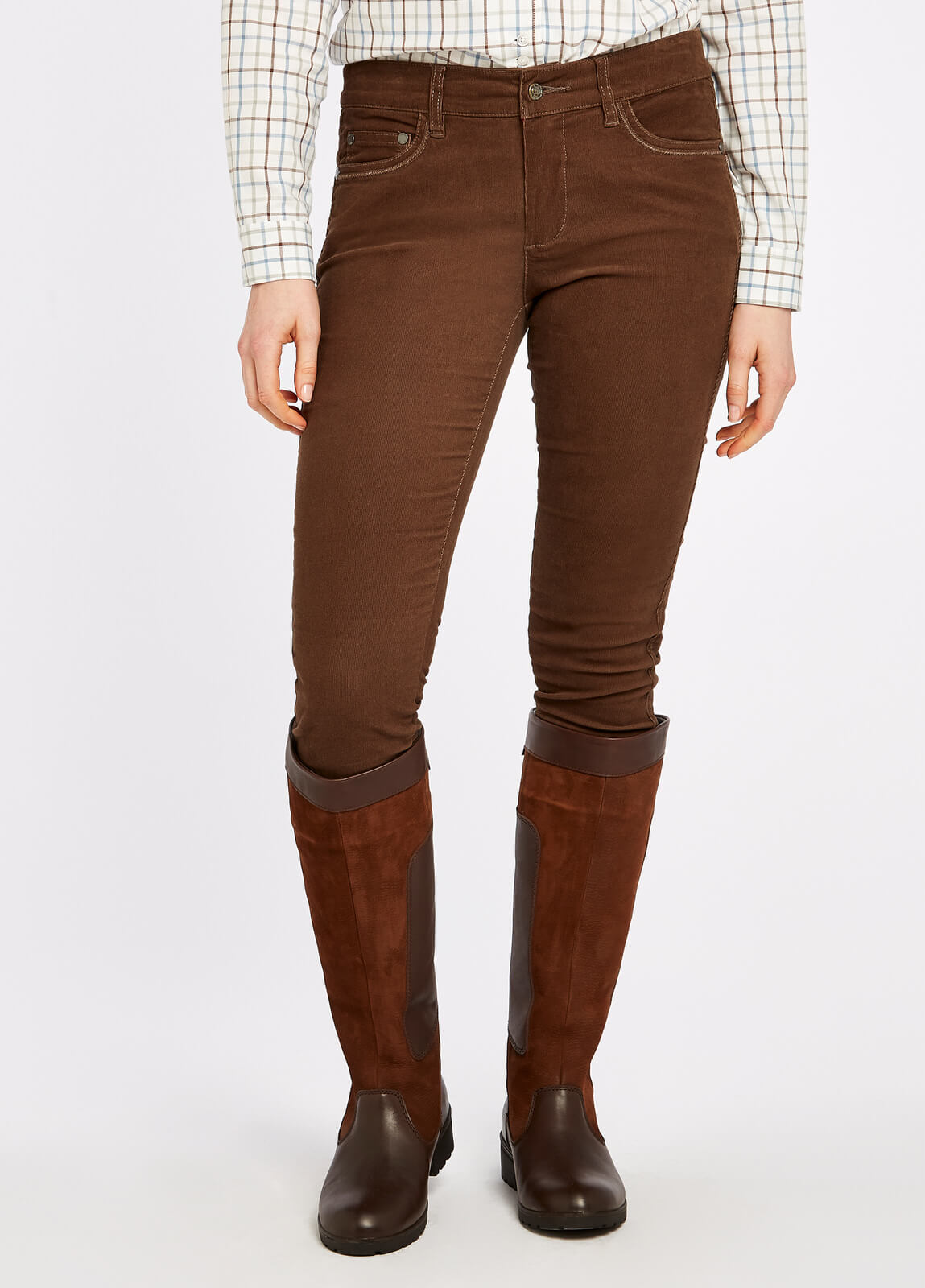 Dunkelbraune Feincord Hose von Dubarry
