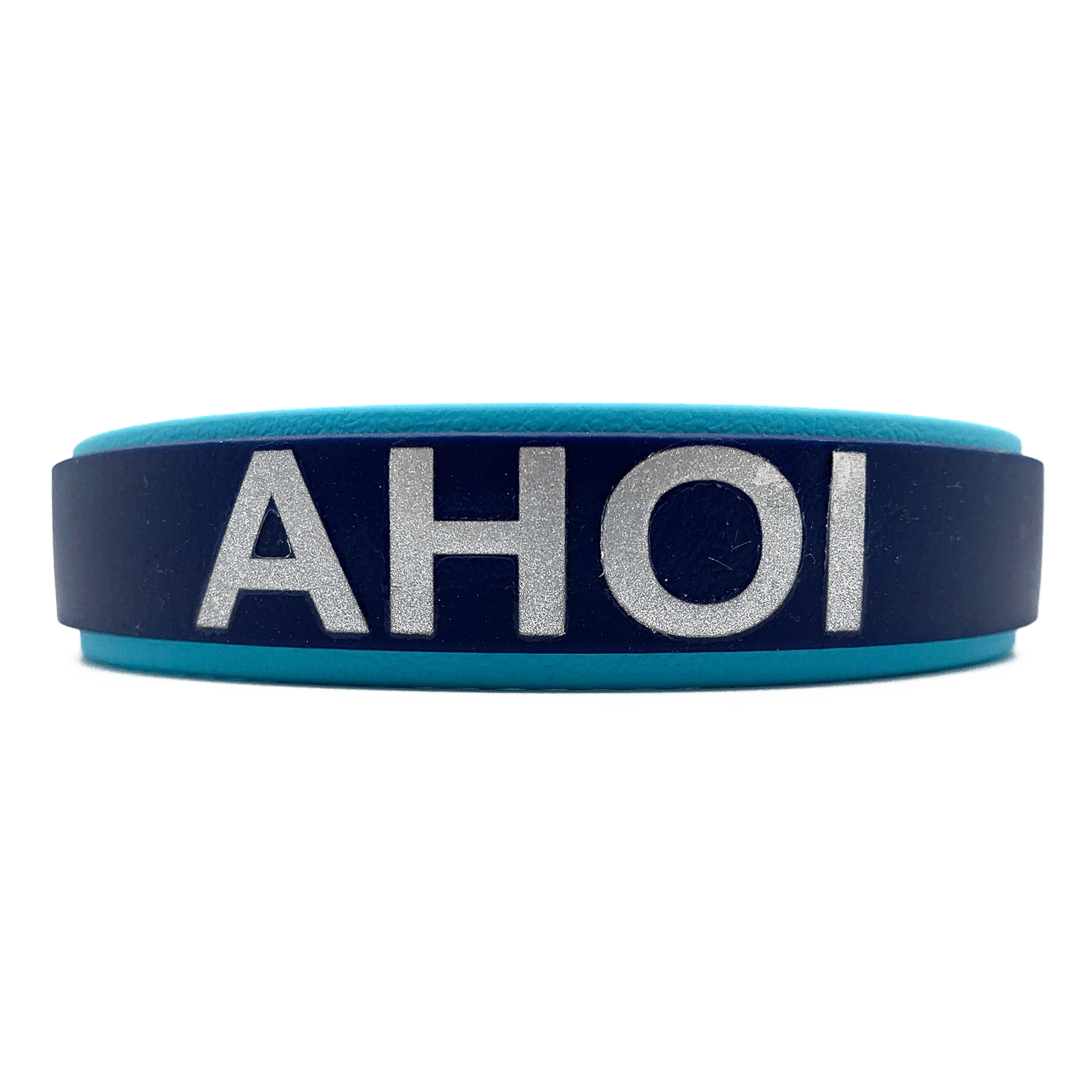 Biothane Halsband - 2,5 cm - MARINE/CYAN - MOIN 