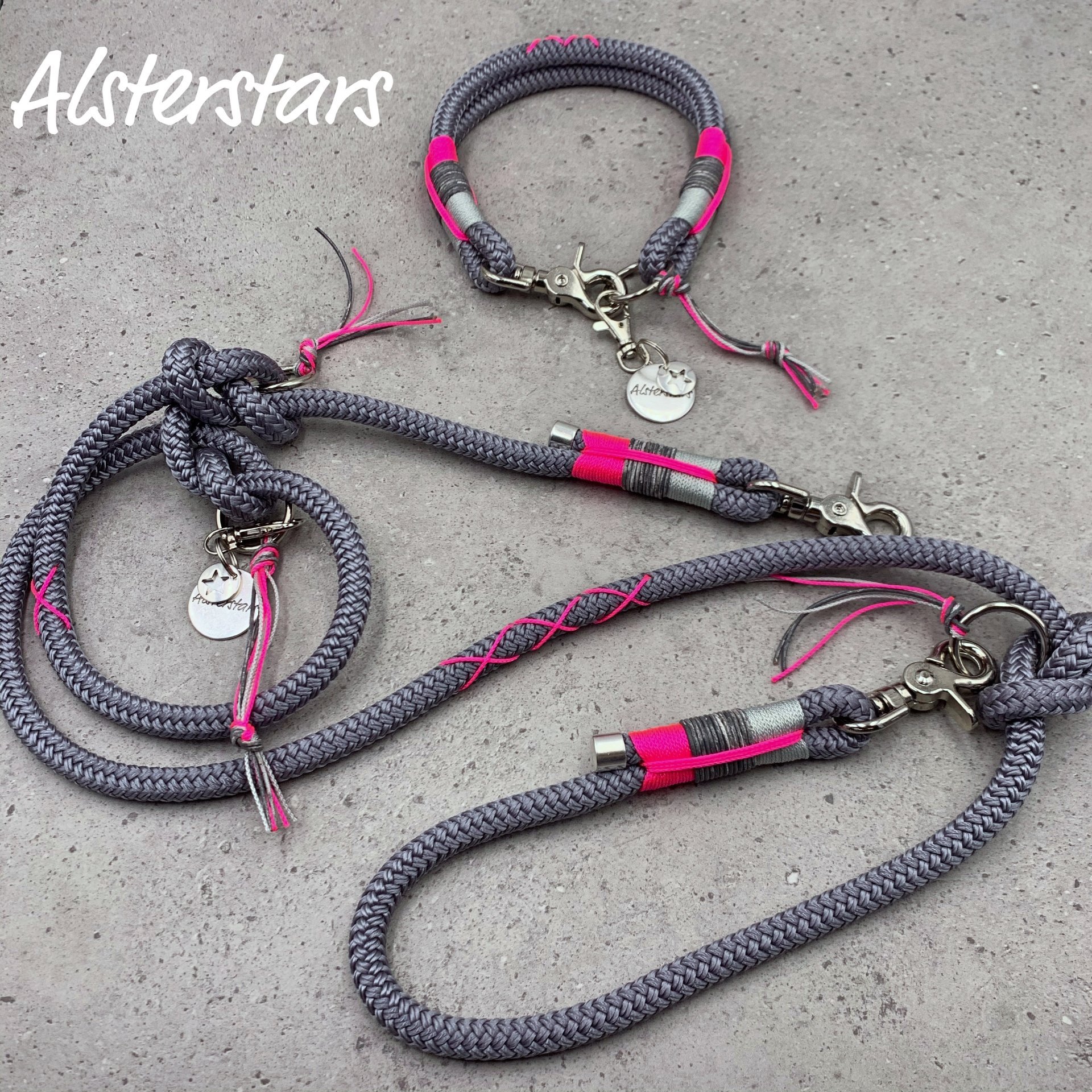 Alsterstars Tauleinenset - Protect Pink meets dark Grey