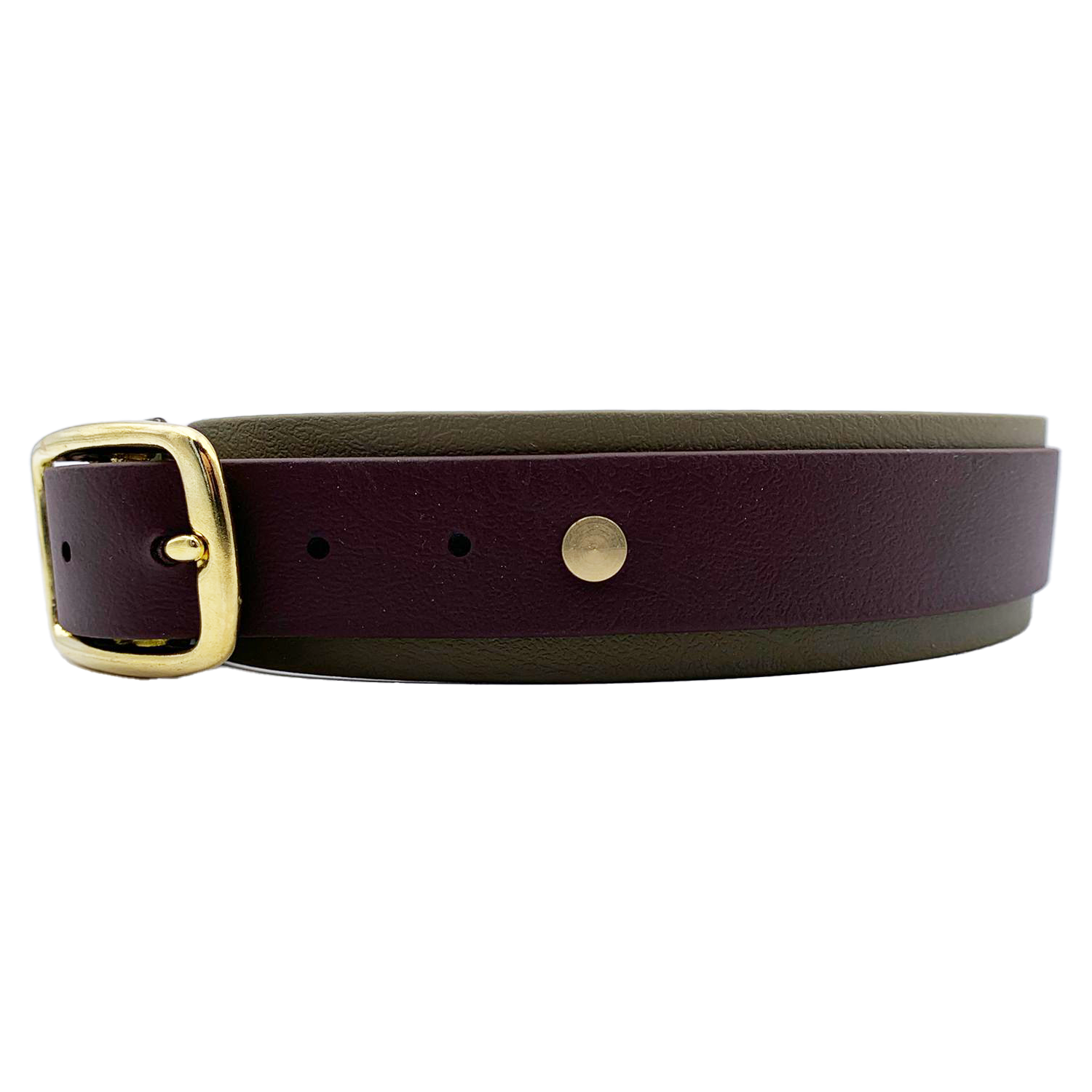 Biothane Halsband "Two Colours" - 4 cm - BRAUN/OLIV