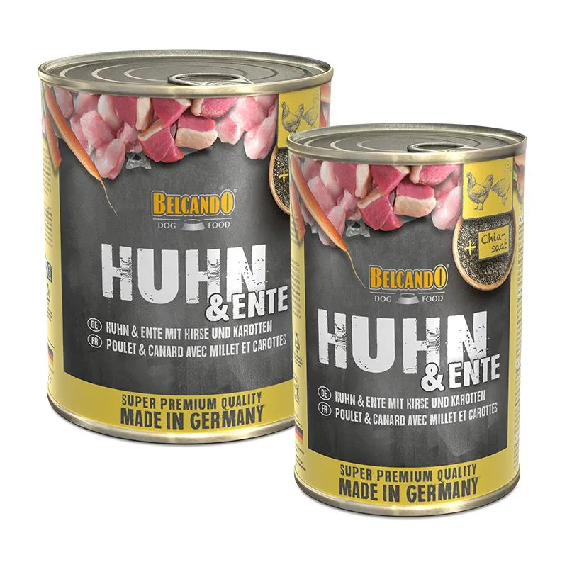 Menü Dosen Huhn und Ente mit Hirse und Karotte
