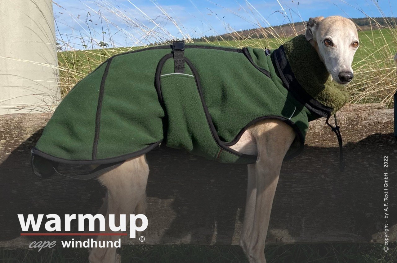 Warmup Cape Pro WINDHUND - Pine Green Fleece / Moos Frottee